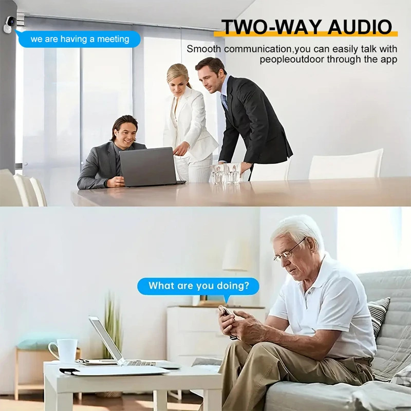 WiFi CCTV kamerasi Simsiz aniqlash funktsiyasi infraqizil tungi ko'rish masofadan nazorat qilish CCTV kamerasi Smart uy