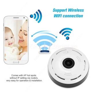 Kichkina Wi-Fi kuzatuv kamerasi 360° panoramali koʻrinish ikki tomonlama ovozli IP video kameralar 2MP CCTV kamerasi uy xavfsizlik kamerasi