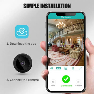 Mikro uy simsiz video kuzatuvi Wi-Fi kamerasi bilan mini xavfsizlik nazorati IP sensorli infraqizil CMOS 2MP kamera, telefon signalizatsiyasi