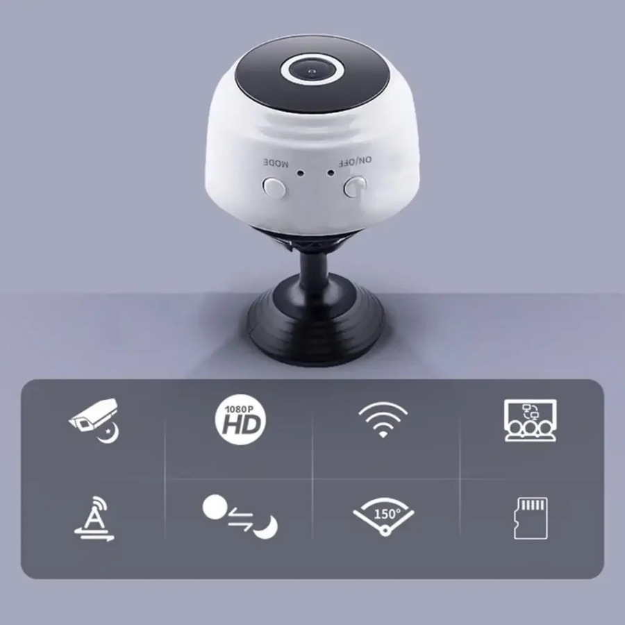 Mikro uy simsiz video kuzatuvi Wi-Fi kamerasi bilan mini xavfsizlik nazorati IP sensorli infraqizil CMOS 2MP kamera, telefon signalizatsiyasi