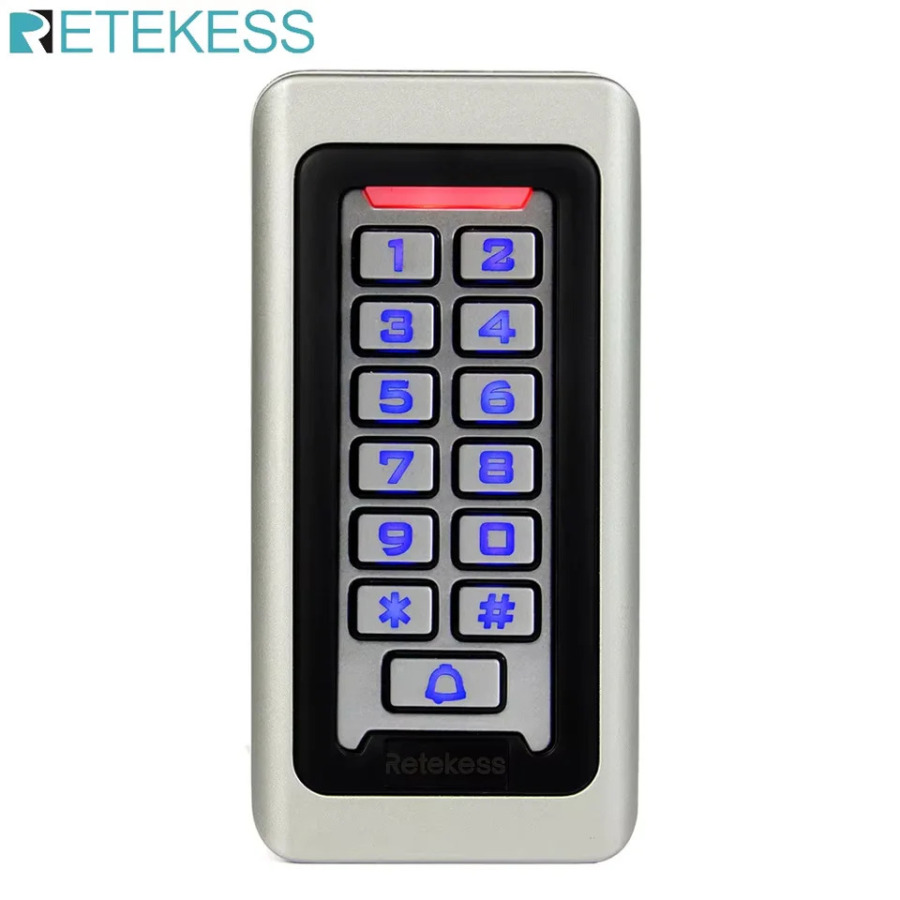 RETEKESS T-AC03 Rfid eshikdan kirishni boshqarish tizimi IP68 suv o'tkazmaydigan klaviatura, 2000 foydalanuvchi bilan mustaqil kontaktsiz karta