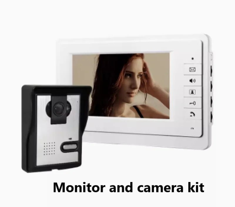 Tungi ko'rish kamerasi monitori bilan video interkom 7 dyuymli eshik qo'ng'irog'i