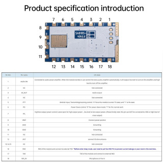 SA818S interkom moduli o'rnatilgan mikrokontroller RF signal qabul qiluvchi moduli signal kuchaytirgichi DIY asosiy interkom platasi