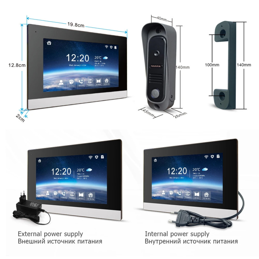 1080P video interkom tizimi TUYA uy eshik telefoni simsiz WiFi Smart infraqizil tungi ko'rish eshik qo'ng'irog'i harakatini aniqlash