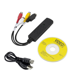 Карта видеозахвата USB 2,0, видео-аудиоконвертер для ТВ, DVD, VHS, адаптер захвата аудио, карта для ТВ, видеорегистратора черный