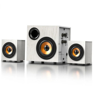 Kompyuter audio tizimi, faol yashash xonasi uchun simli tashqi dinamiklarning toʻliq toʻplami, katta professional sabvufer БЕЛЫЙ