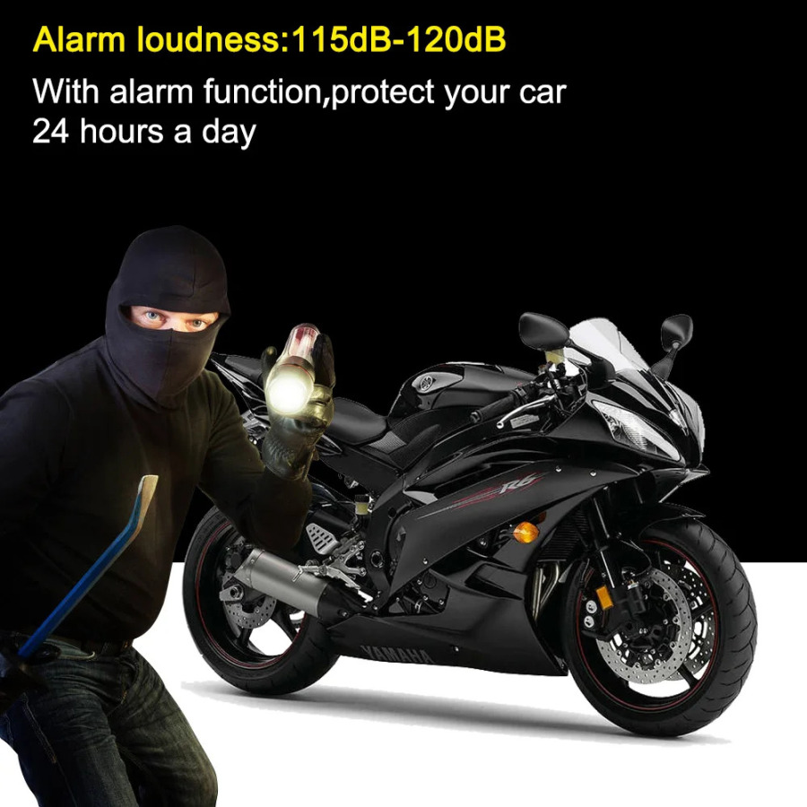 Mototsikl signalizatsiya tizimi Avtomobil Styling Velosiped Scooter Avtomobil 12V O'g'irlikka qarshi mototsikl uchun ikki tomonlama masofadan boshqarish signalizatsiya tizimi