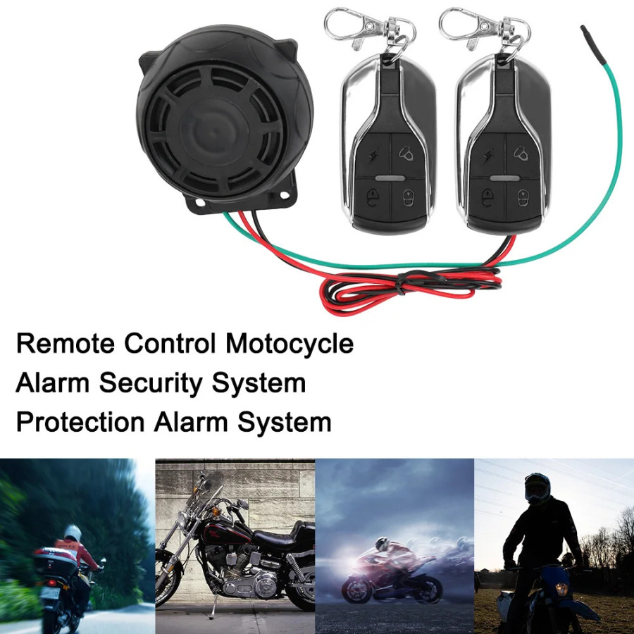 Mototsikl signalizatsiya tizimi Avtomobil Styling Velosiped Scooter Avtomobil 12V O'g'irlikka qarshi mototsikl uchun ikki tomonlama masofadan boshqarish signalizatsiya tizimi