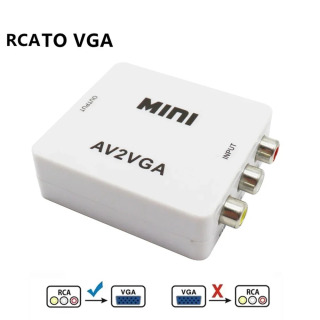 1080P Мини AV RCA CVBS к VGA видео преобразователь с 3,5 мм аудио поддержка PAL NTS видео адаптер для ТВ телеприставки монитора ПК черный
