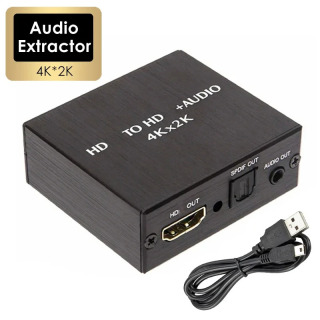 4K x 2K видео-аудио экстрактор HDMI-совместимый аудиоконвертер 3,5 мм SPDIF оптический TOSLINK стерео выход адаптер-сплиттер черный