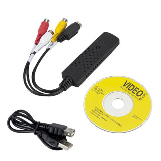 USB kabeli bilan USB audio video yozib olish adapteri, televizor, DVD, VHS dan video olish uchun USB 2.0 dan RCAga konvertor