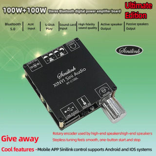 Bluetooth 5.0 Mini Cool Audio Raqamli quvvat kuchaytirgich platasi 20W*2 50W*2 100W*2 Stereo simsiz kuchaytirgich moduli AUX kiritish небесно-голубой
