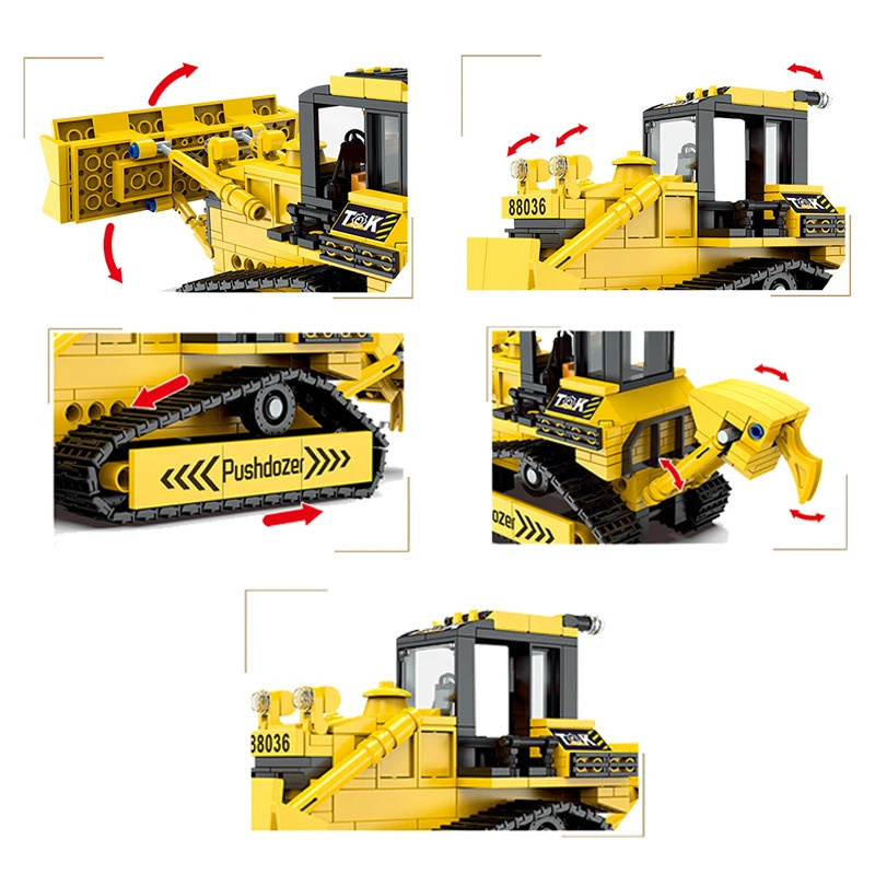 2024 shahar qurilish g'ishtlari qurilish uskunalari buldozer ekskavator samosval modeli avtomobil DIY qurilish to'plamlari bolalar o'yinchoqlari sovg'alar