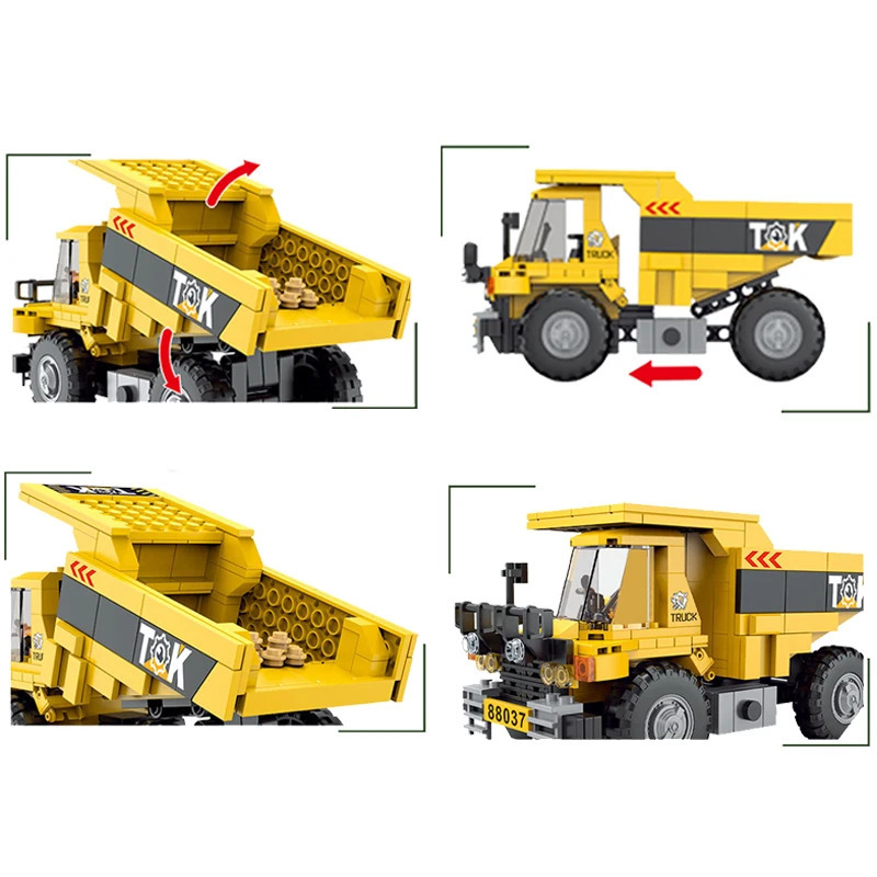 2024 shahar qurilish g'ishtlari qurilish uskunalari buldozer ekskavator samosval modeli avtomobil DIY qurilish to'plamlari bolalar o'yinchoqlari sovg'alar