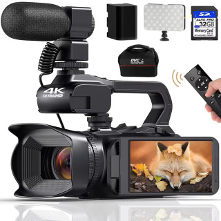 Профессиональные видеокамеры 4K для фотографии, 64MP Ultra HD, 18-кратный цифровой зум, видеокамеры, прямая трансляция на YouTube, видеорегистратор БЕЛЫЙ пакет2