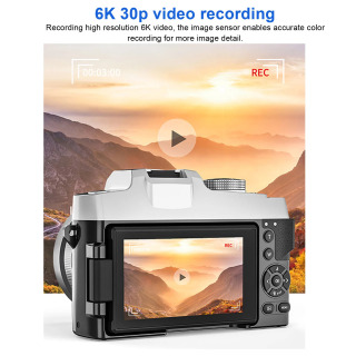 Wi-Fi kamerasi 6K, 84 MP, raqamli kamera, 1500 mA/soat, flesh, 18x kattalashtirish, avtofokus, linza qalpoqchasi, video yozish uchun yelka