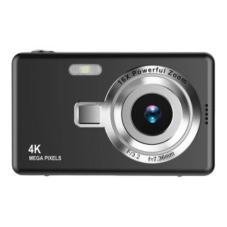 Портативная цифровая камера для видеоблогинга 4K HD 1080P, 96 МП, с автофокусом, 2,4-дюймовым IPS-экраном, для детей и взрослых черный