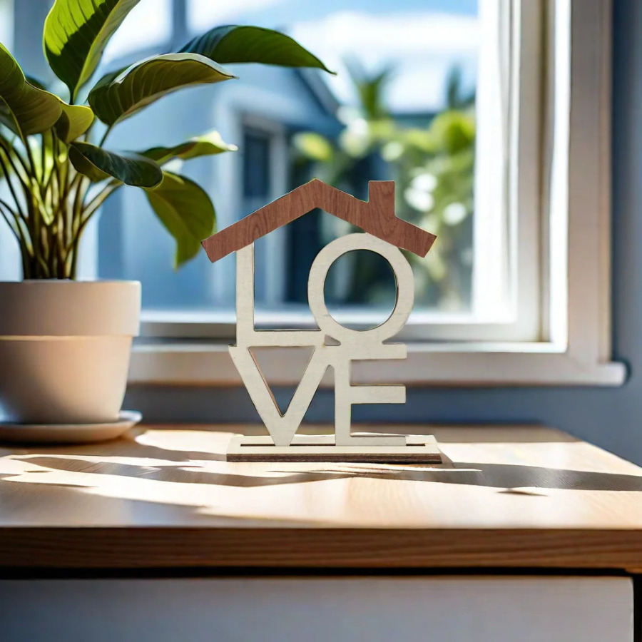 Деревянные украшения «HOME» Деревянные поделки Украшения для настольной стойки Домашний декор Аксессуары «LOVE»