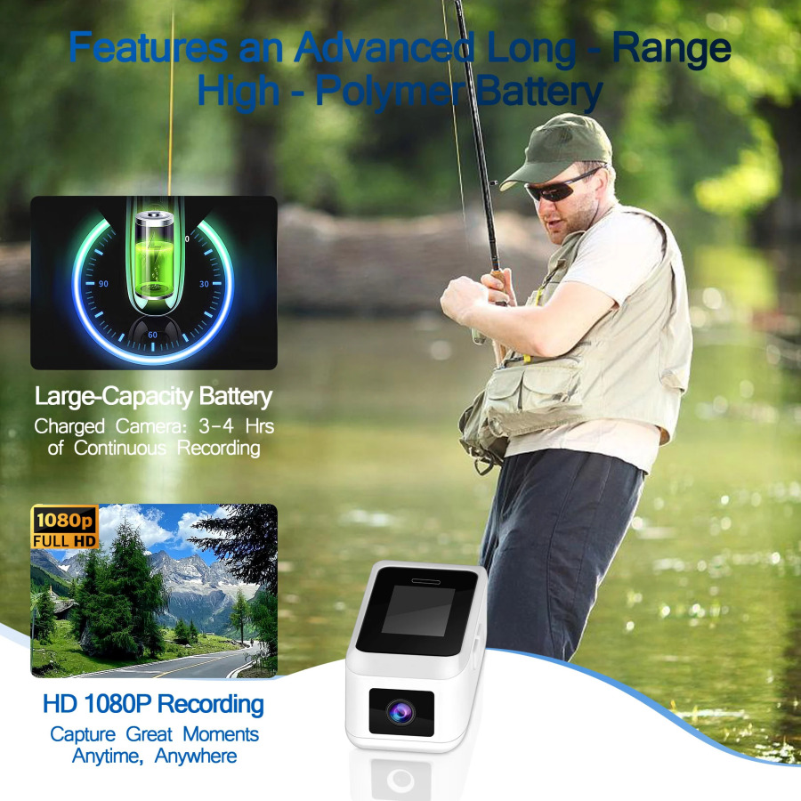 YANGI koʻzoynak taqiladigan mini choʻntak kamerasi 1080P portativ DVR tana kamerasi mini ekranli bosh oʻrnatish kamerasi