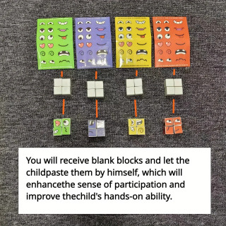 Bolalar uchun bayram sovg'alari yuzini o'zgartiruvchi Rubik kubi Montessori o'yini ifodali boshqotirma qurilish bloklari o'yinchoqlar