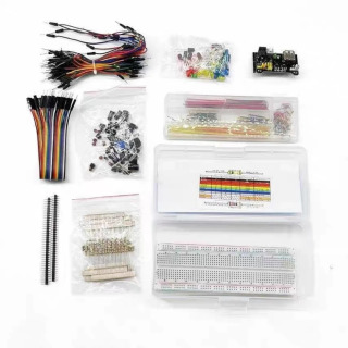 Комплект электронных компонентов, стартовый проект «сделай сам» для Arduino UNO R3, общие конденсаторы, резисторы, конденсаторы, макетная плата с 830-лунками