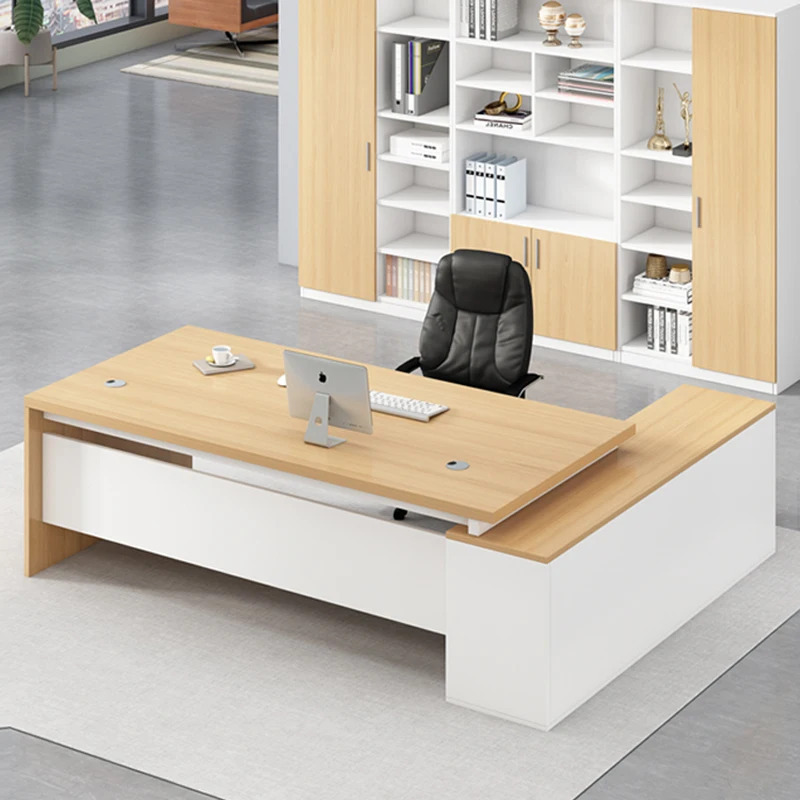 Yog'ochdan yasalgan professional ofis stoli Yashash xonasi uchun oddiy zamonaviy ofis stoli Zamonaviy moda mebellari Escritorio Oficina