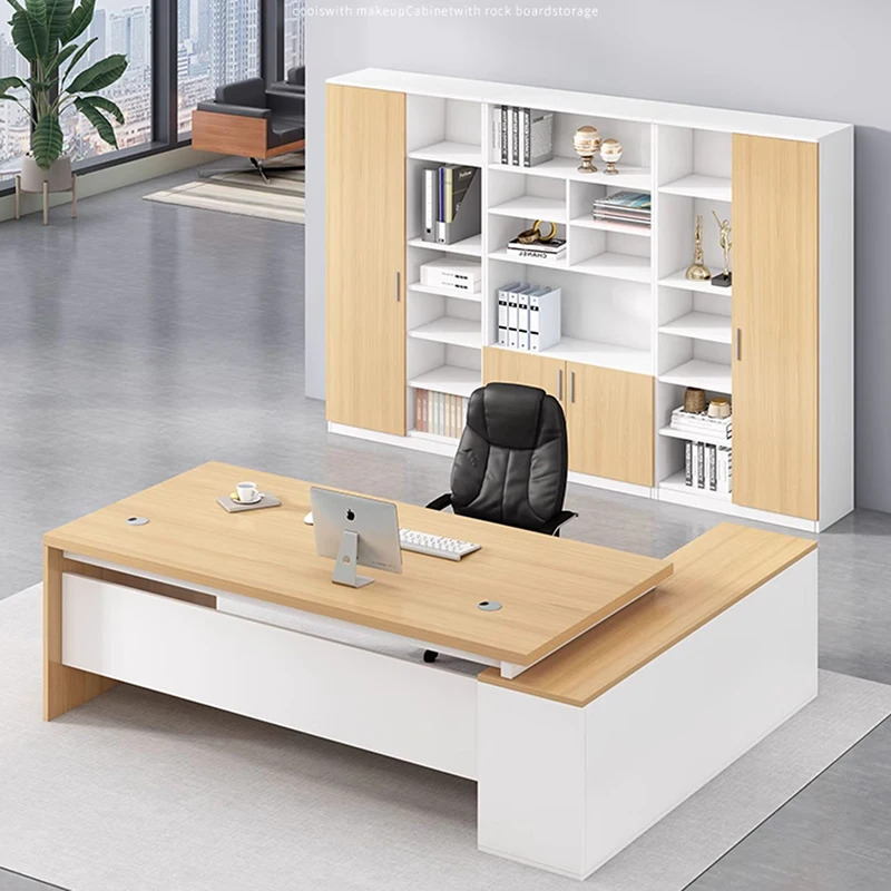 Yog'ochdan yasalgan professional ofis stoli Yashash xonasi uchun oddiy zamonaviy ofis stoli Zamonaviy moda mebellari Escritorio Oficina