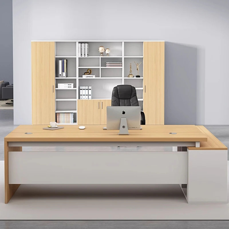 Yog'ochdan yasalgan professional ofis stoli Yashash xonasi uchun oddiy zamonaviy ofis stoli Zamonaviy moda mebellari Escritorio Oficina