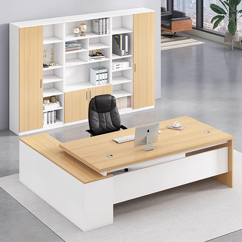 Yog'ochdan yasalgan professional ofis stoli Yashash xonasi uchun oddiy zamonaviy ofis stoli Zamonaviy moda mebellari Escritorio Oficina