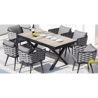 Ochiq restoran mebellari Bog'dagi Bistro Stol va stullar Veranda mebellari to'plami Mebel yig'ish uchun ochiq ovqatlar to'plami