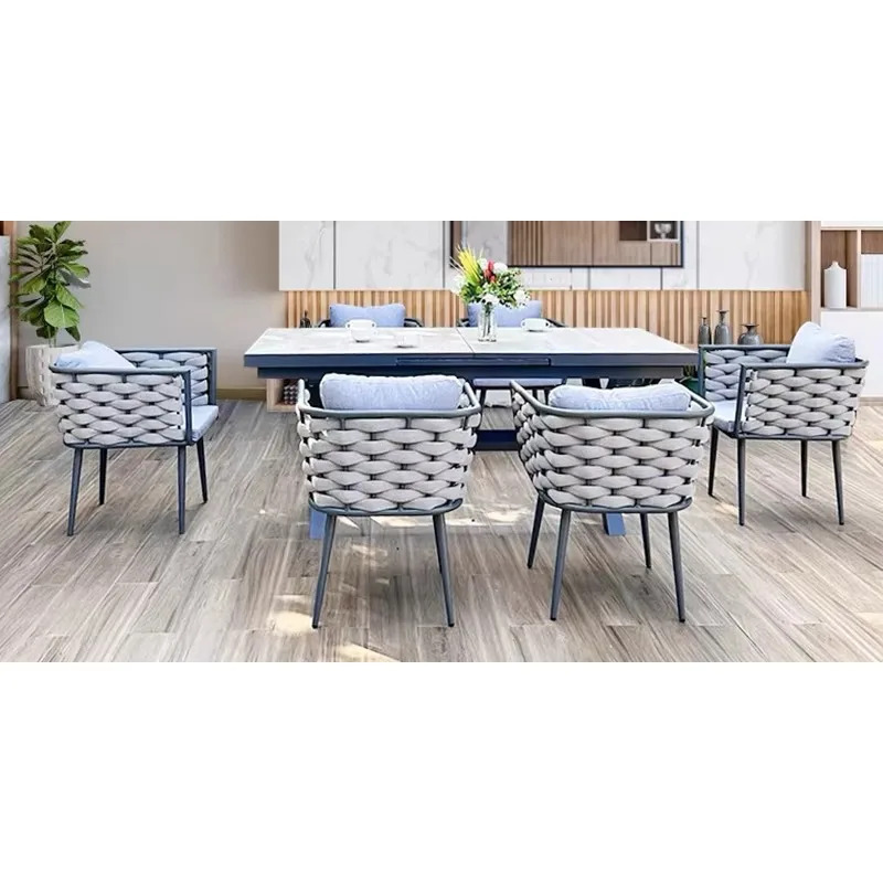 Ochiq restoran mebellari Bog'dagi Bistro Stol va stullar Veranda mebellari to'plami Mebel yig'ish uchun ochiq ovqatlar to'plami