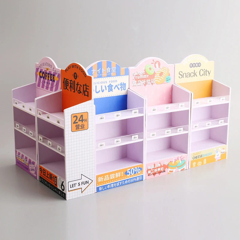 Pretend Play aksessuarlari Mebel Shkaf Rafiqi Oshxona Sovg'asi Miniatyura Yoqimli Ichimlik Oziq-ovqat Supermarket Do'koni Tokchasi Qo'g'irchoq uyi