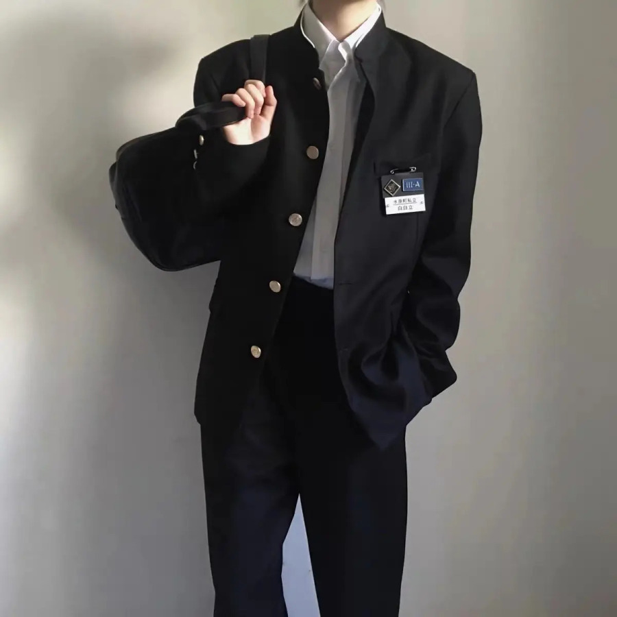 Dk Uniform kostyumi Erkaklar maktab formasi qora blazer ko'ylagi Yapon uslubidagi yangi tashqi kiyim Mao kostyumi bahorgi yoz