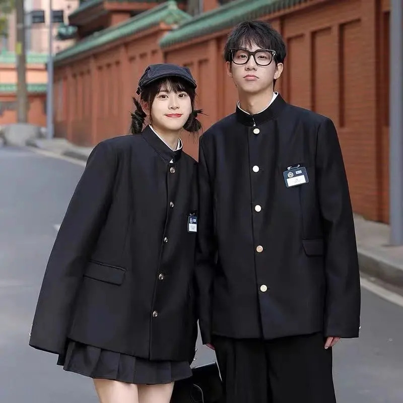 Dk Uniform kostyumi Erkaklar maktab formasi qora blazer ko'ylagi Yapon uslubidagi yangi tashqi kiyim Mao kostyumi bahorgi yoz