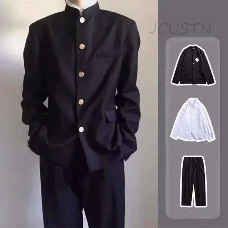 Dk Uniform kostyumi Erkaklar maktab formasi qora blazer ko'ylagi Yapon uslubidagi yangi tashqi kiyim Mao kostyumi bahorgi yoz