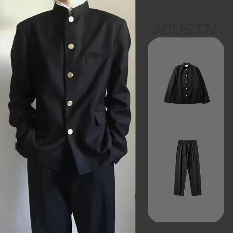 Dk Uniform kostyumi Erkaklar maktab formasi qora blazer ko'ylagi Yapon uslubidagi yangi tashqi kiyim Mao kostyumi bahorgi yoz
