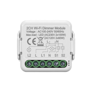 Модуль умного Wi-Fi диммера DIY с дистанционным управлением через приложение Tuya/Smartlife, двунаправленный, совместим с голосовым управлением Alexa и Google Home БЕЛЫЙ