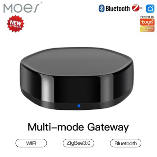 Умный мультирежимный шлюз Moes Tuya ZigBee с Bluetooth Mesh Hub, ИК-пультом на 38K каналов и голосовым управлением 2-в-1 для Alexa и Google Home Светло-серый
