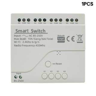 12V/24V/220V oʻrni, RF 433, Alexa, Google Home, Tuya APP orqali boshqarish, 4 kanalli Wi-Fi Smart Home Controller Пакет6