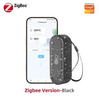 Умный датчик температуры и влажности Tuya Wi-Fi/Zigbee, уличный IP65, водонепроницаемое приложение, удаленный мониторинг, работает с Alexa Google Home серебристый