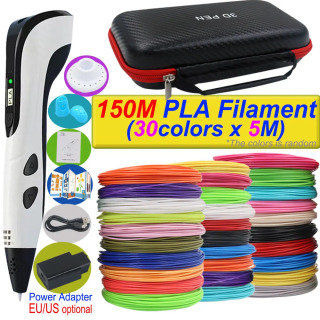 2026 Yangi 3D bosma qalam DIY 3D boʻyash bolalar oʻyinchoqlari LCD displey quvvat adapteri 200M PLA Filamentli oʻyinchoqlar sovgʻa Флуоресцентно-красный США