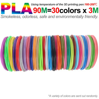 PLA filament diametri 1,75 mm, 3D qalam uchun rangli 3D bosma material, 10/20/30 rang, 100 m 150 m 200 m, rangsiz, hidsiz va xavfsiz Красный