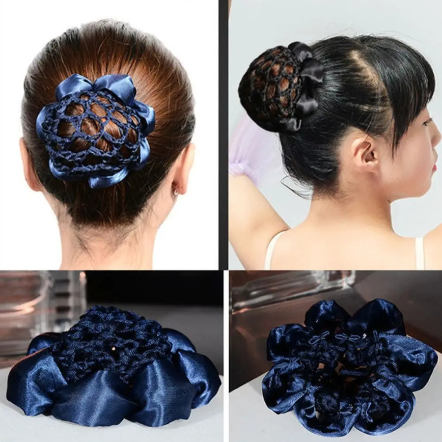 Ayollar uchun soch aksessuarlari elastik tasma Qizlar Raqs mehmonxonasi soch to'ri koreys to'plami Snood ponytail ushlagichi soch to'ri