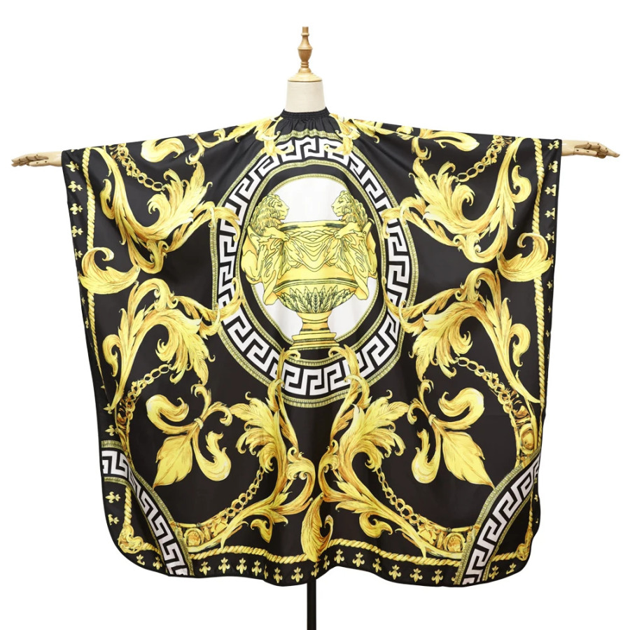 Sartaroshlik peshonasi - salon va sartaroshxona uchun qora matodan soch kesish uchun apron, professional sartarosh libosi va soch kesish uchun ruxsat