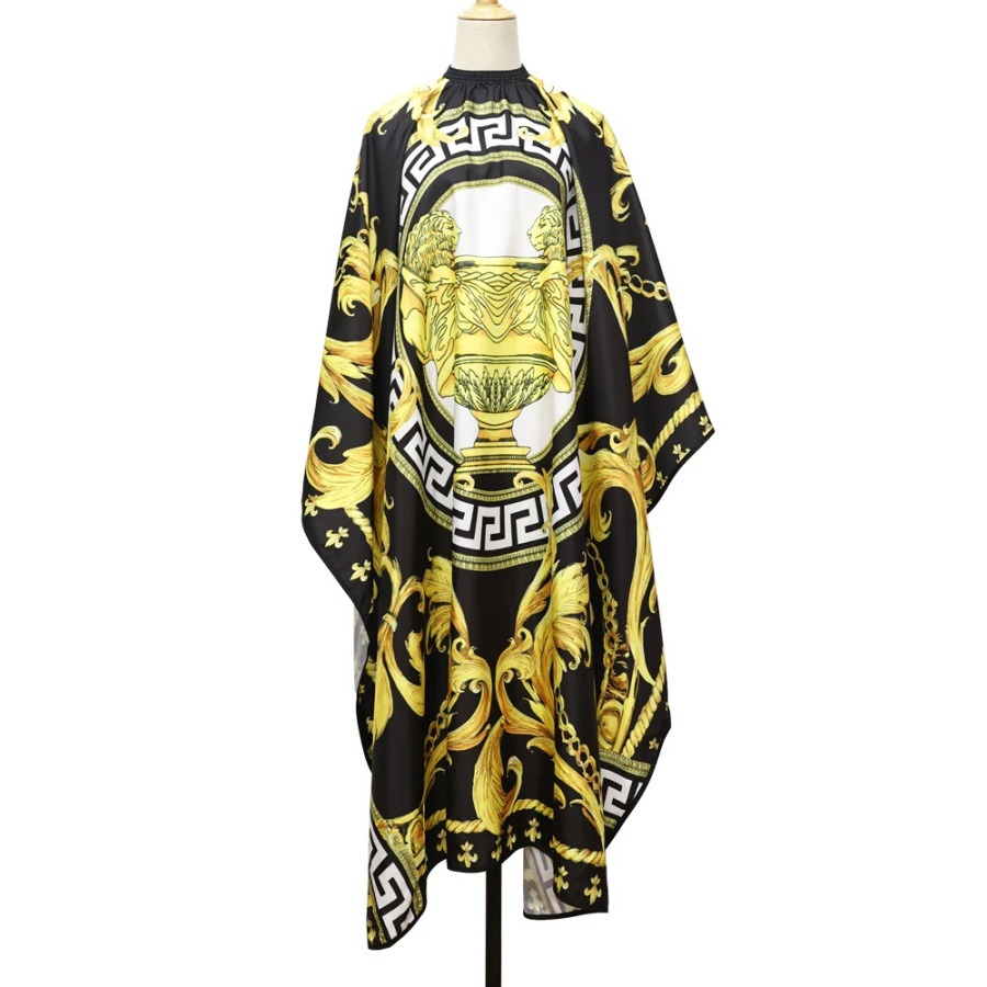 Sartaroshlik peshonasi - salon va sartaroshxona uchun qora matodan soch kesish uchun apron, professional sartarosh libosi va soch kesish uchun ruxsat