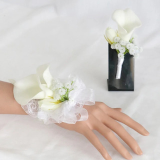 To'y aksessuarlari kelin kuyov korsaj kelinlik opa Bilak ziyofat gul Budoir gul taqlid Calla Lily