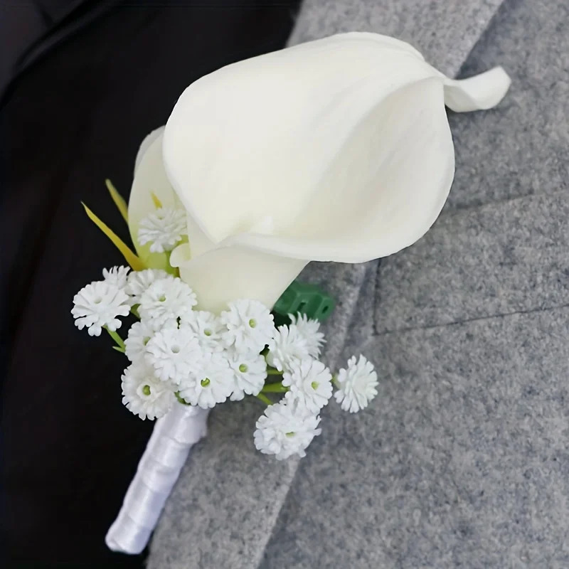To'y aksessuarlari kelin kuyov korsaj kelinlik opa Bilak ziyofat gul Budoir gul taqlid Calla Lily