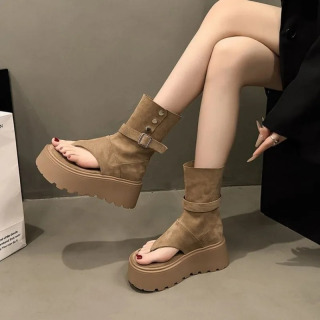 Moda Ayollar Platforma Botinkalari 2023 Yozgi Yangi Rim Qisqa Botinkalar To'pig'ini oshiruvchi sandallar Botas Para Mujer