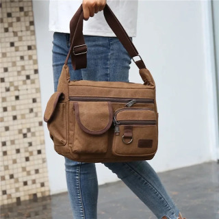 Erkaklar Kanvas elkama-sumkalari Casual Tote Sayohat Erkaklar Crossbody Hashamatli Messenger sumkalari Moda yukxalta Yuqori sifatli