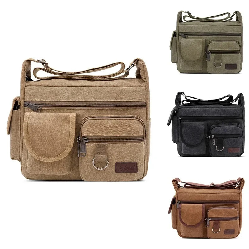 Erkaklar Kanvas elkama-sumkalari Casual Tote Sayohat Erkaklar Crossbody Hashamatli Messenger sumkalari Moda yukxalta Yuqori sifatli